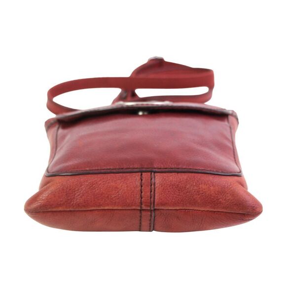 Fossil LLV DARK RED GENUINE LEATHER ZIP TOP X-BODY SHOULDER BAG HANDBAG PURSE - Picture 8 of 16